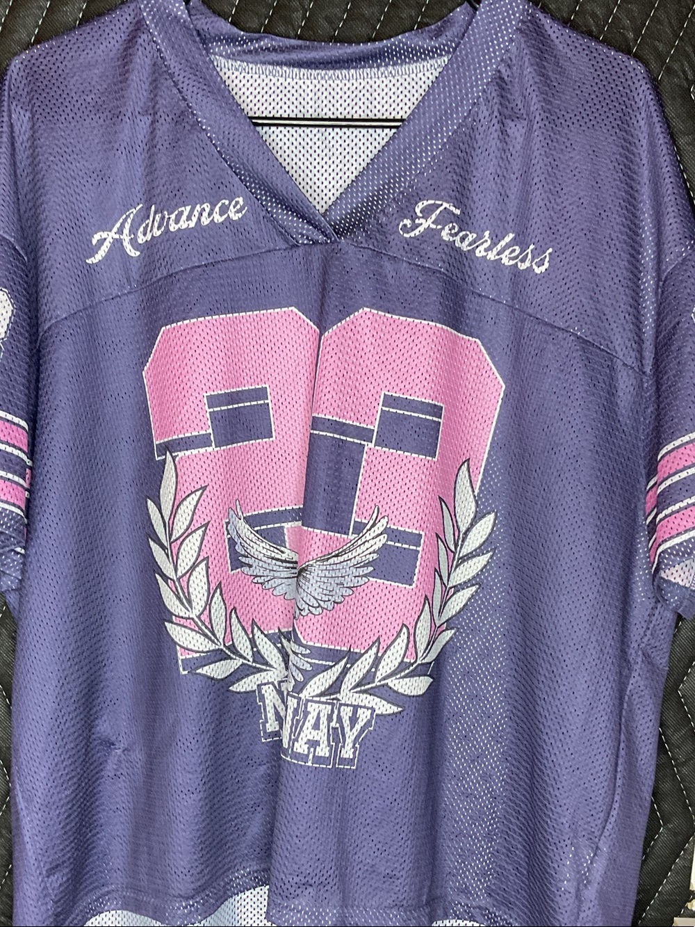 SHEIN Purple Mesh Jersey with Pink Number 23 Graphic